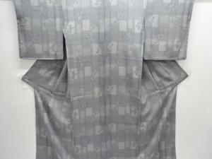 幾何学に花模様小紋着物